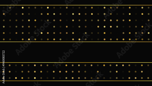 Dark background with golden lines and glittering dots