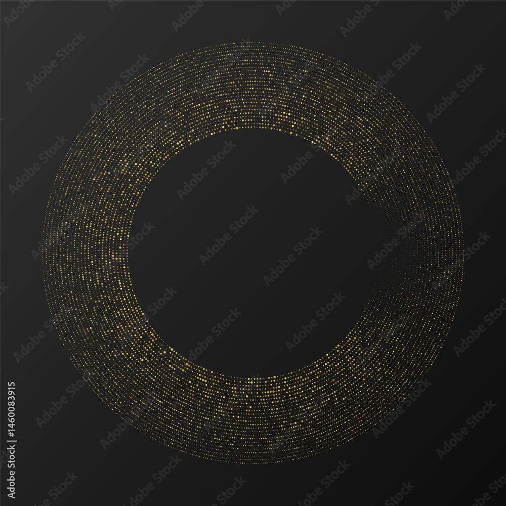 Abstract gold glowing halftone dotted background