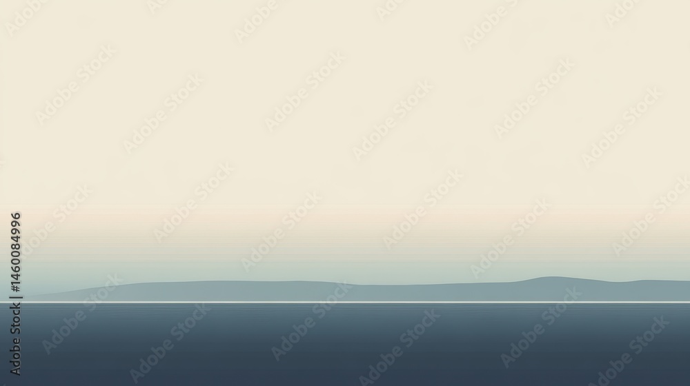 Obraz premium Pale landscape with soft horizon line.