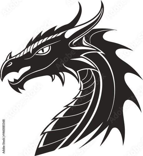 Wallpaper Mural dragon head tattoo vector illustration Torontodigital.ca