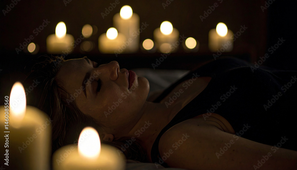 Frau im Bett