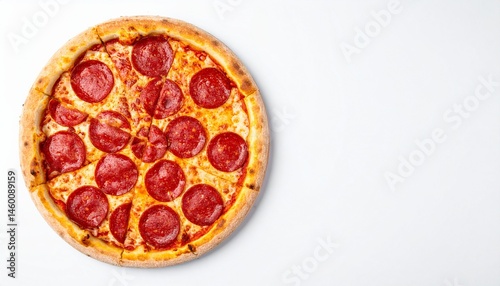 Pepperoni pizza isolated on white background