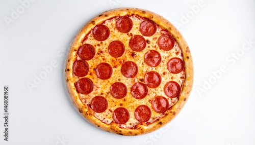 Pepperoni pizza isolated on white background