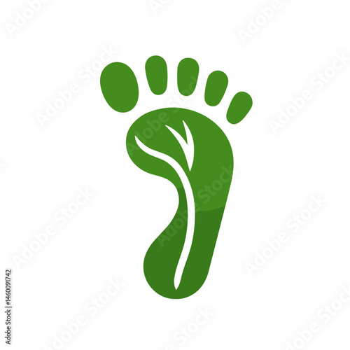 Green footprint symbolizing eco-friendliness and sustainability  