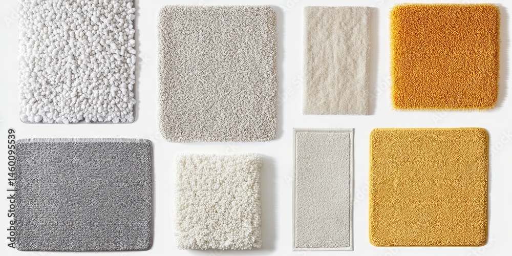 Fototapeta premium A Diverse Collection of Luxurious Textured Rugs: Soft, Plush, and Stylish Carpets for Modern Homes