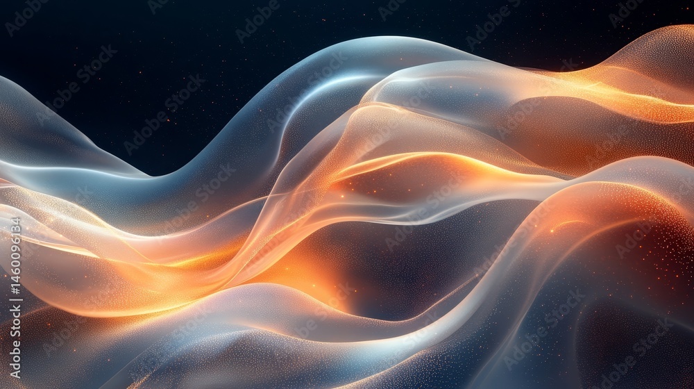 Obraz premium Abstract digital design with glowing, flowing forms.