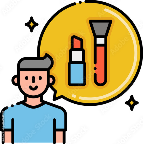 makeup artist illustration on a white background     