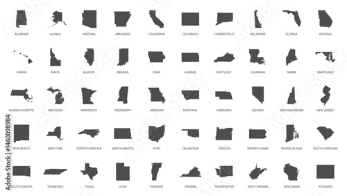 All US state very detailed and high quality editable vector