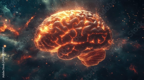 Fiery brain in cosmic space