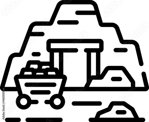mine illustration on a white background     