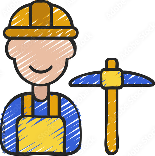 miner illustration on a white background     
