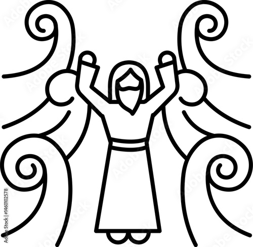 moses illustration on a white background     