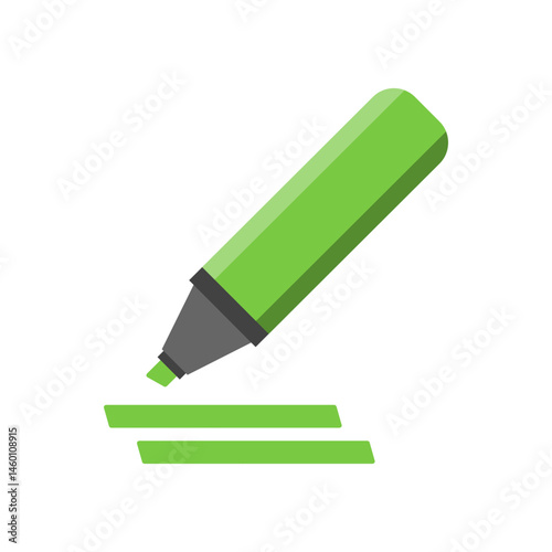 Colorful marker pen. Highlighter pencil for school or kids