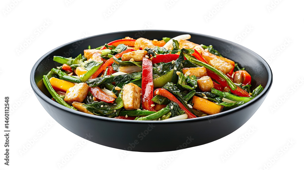 Delicious Tofu and Vegetable StirFry Recipe isolated on transparent background Delicious Tofu and Vegetable StirFry Recipe isolated on transparent background