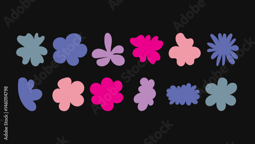 Editable hand drawn vector bundle- stars, florals, badges and abstract doodles — ideal for creative branding, packaging and online templates.