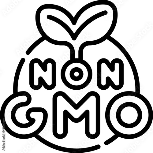 no gmo illustration on a white background    