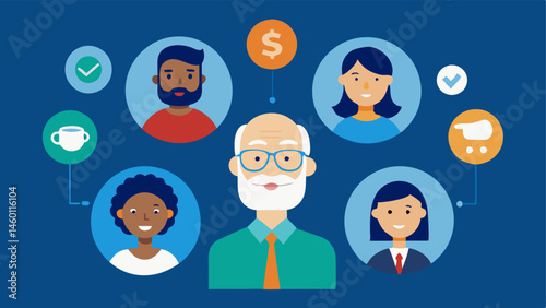 Diverse Investor Profiles A collage of various investor avatars young middleaged older receiving AIdriven advice tailored to their financial goals and risk tolerance.