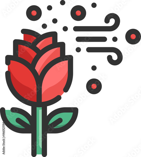 pollen illustration on a white background     