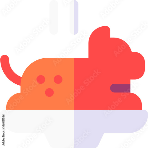 pork illustration on a white background    