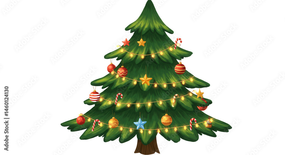 Fototapeta premium christmas tree tree with ornaments ready christmas tree