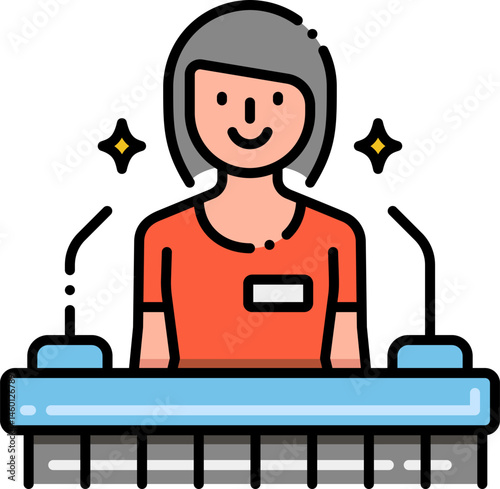 press conference illustration on a white background     