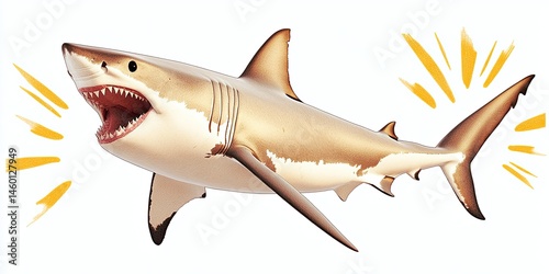 Wallpaper Mural Magnificent Great White Shark Underwater Predator Apex Marine Life Ocean Wildlife Torontodigital.ca
