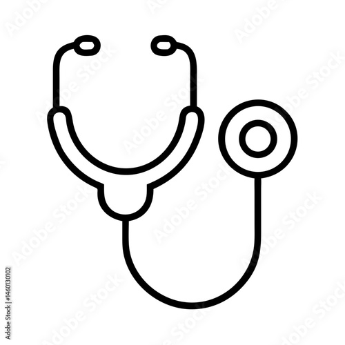 Stethoscope outline illustration representing medical care  