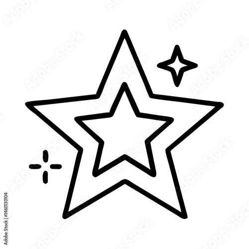 Star illustration with sparkling accents on a simple background  