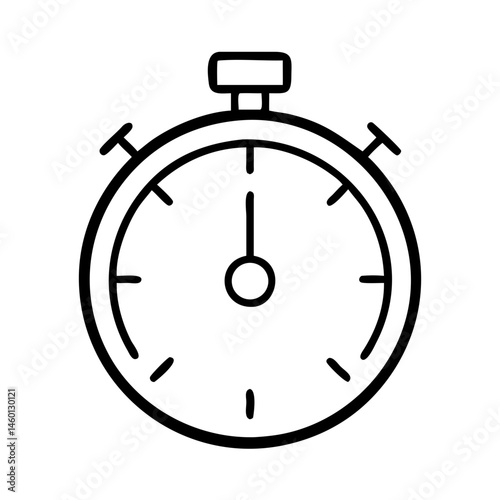 Stopwatch in simple line design representing time management  