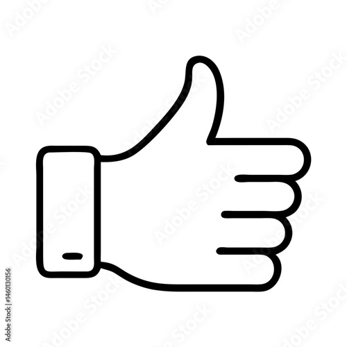 Thumbs Up Gesture in Minimalist Style Against White Background  