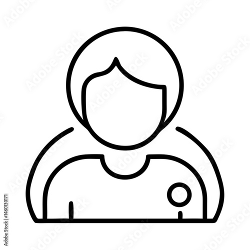 User Profile Illustration with Simple Line Art  