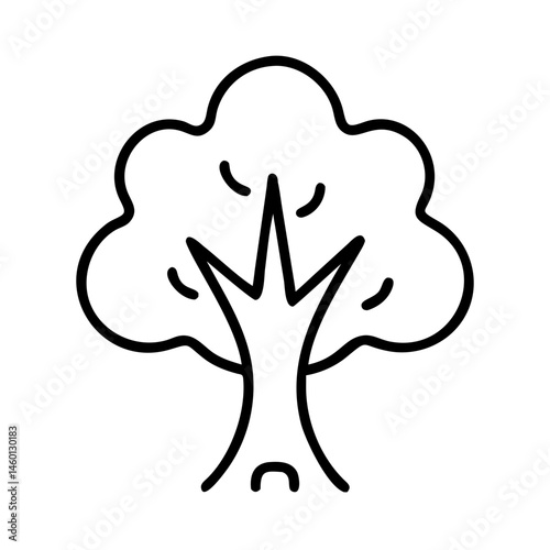 Simple tree illustration in line art style  