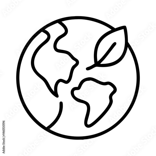 Earth with Leaf Symbolizing Ecology and Environmental Awareness  