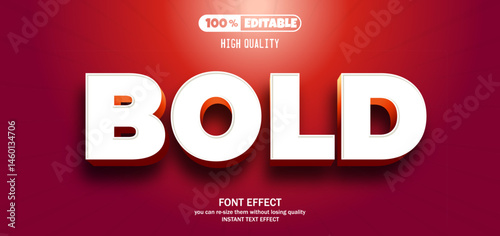 Bold text effect. Editable text effect