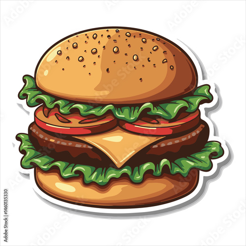 A Collection of Vectorized Burger Clipart and Graphic Illustrations