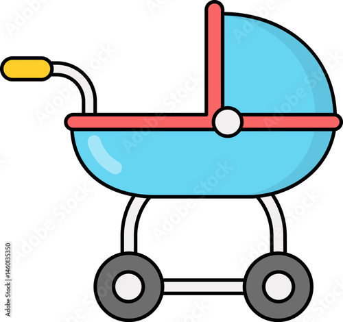 baby stroller illustration on a white background     
