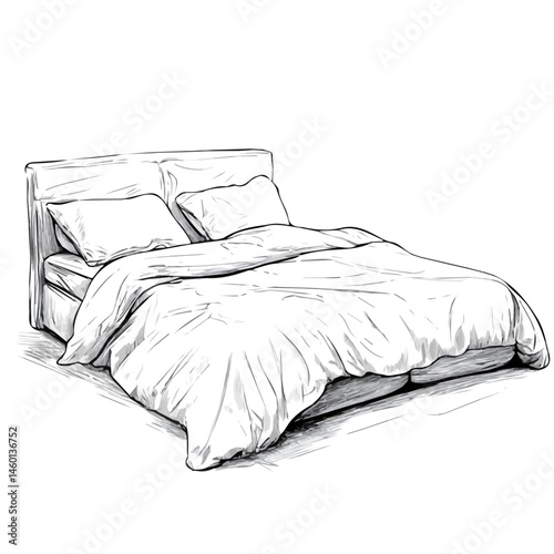 2D flat vector illustration of Bedmaking, isolated on a white background.