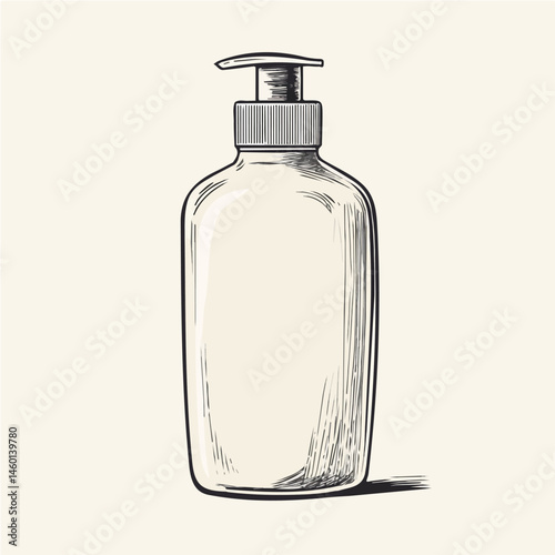 Body Lotion 2D flat vector illustration, isolated on a white background.