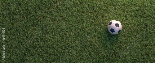 Soccer Ball Resting on Green Grass During a Sunny Afternoon
