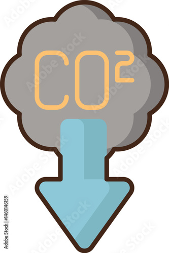 carbon dioxide illustration on a white background    