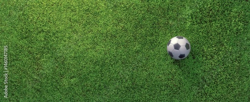Soccer Ball Resting on Green Grass During a Sunny Afternoon