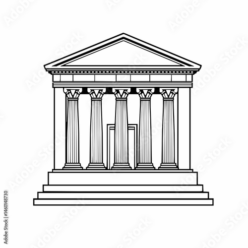Greek temple outline illustration architecture ancient history monument