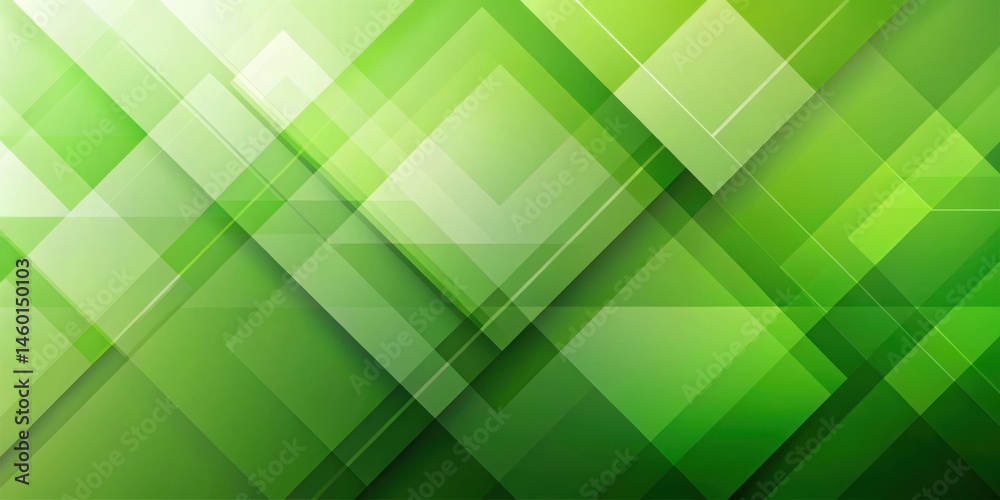 Obraz premium Abstract Geometric Green Background With Overlapping Shapes And Gradient Effects