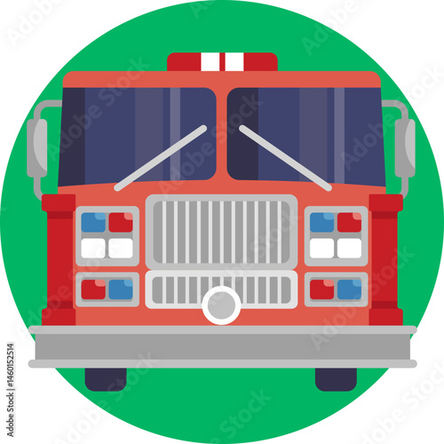 Fire truck used by firefighters to transport equipment and personnel to emergency scenes.