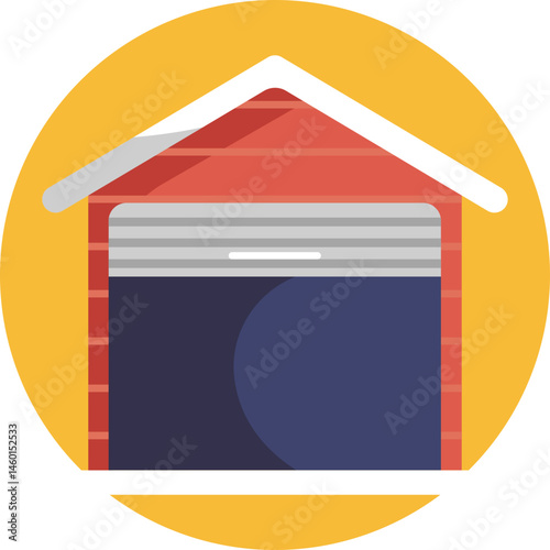 Depicts a building designated as a fire station, typically featuring a garage for fire trucks and a fire department emblem.