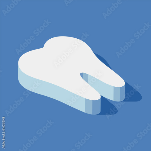 Vector tooth isometric illustration. Dental clinic concept, design with teeth, teeth cleaning, oral care. Dentistry icons