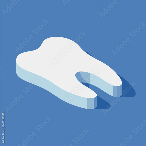 Vector tooth isometric illustration. Dental clinic concept, design with teeth, teeth cleaning, oral care. Dentistry icons
