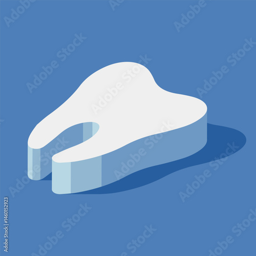 Vector tooth isometric illustration. Dental clinic concept, design with teeth, teeth cleaning, oral care. Dentistry icons