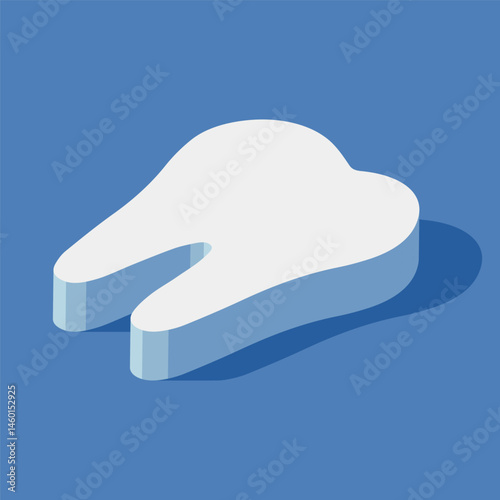 Vector tooth isometric illustration. Dental clinic concept, design with teeth, teeth cleaning, oral care. Dentistry icons