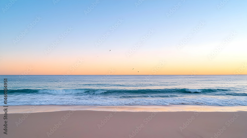 Obraz premium Peaceful Sunset Beach Scene